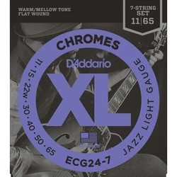 Струны DAddario XL Chromes Flat Wound 7-String Jazz 11-65