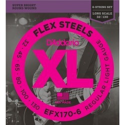Струны DAddario XL FlexSteels 6-String Bass 32-130