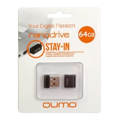 USB Flash (флешка) Qumo nanoDrive 64Gb (черный)