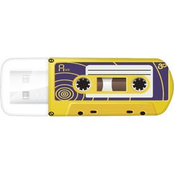 USB Flash (флешка) Verbatim Mini Cassette (желтый)