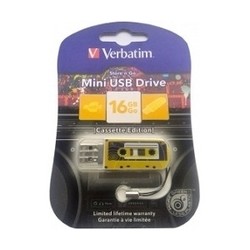 USB Flash (флешка) Verbatim Mini Cassette 16Gb (желтый)