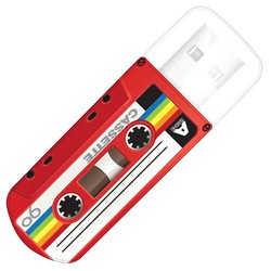 USB Flash (флешка) Verbatim Mini Cassette 16Gb (красный)