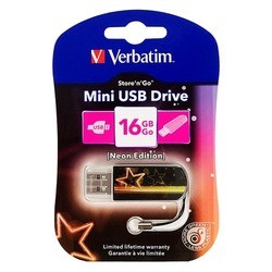 USB Flash (флешка) Verbatim Mini Neon 16Gb (оранжевый)