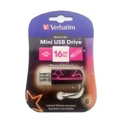 USB Flash (флешка) Verbatim Mini Neon 16Gb (розовый)