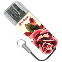 USB Flash (флешка) Verbatim Mini Tattoo Rose 16Gb