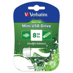 USB Flash (флешка) Verbatim Mini Graffiti (зеленый)