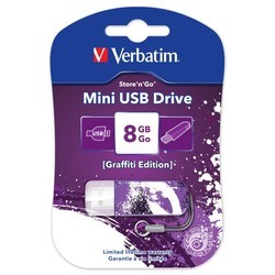 USB Flash (флешка) Verbatim Mini Graffiti (красный)