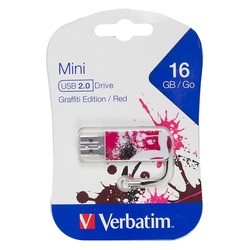 USB Flash (флешка) Verbatim Mini Graffiti (красный)