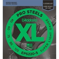 Струны DAddario XL ProSteels 5-String Bass 40-125