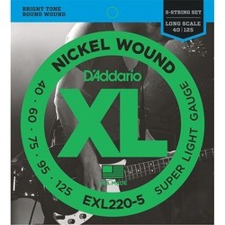 Струны DAddario XL Nickel Wound Bass 5-String 40-125