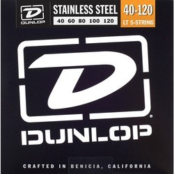 Струны Dunlop Stainless Steel 5-String Bass Light 40-120