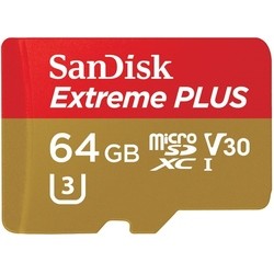 Карта памяти SanDisk Extreme Plus V30 microSDXC UHS-I U3 64Gb