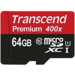 Карта памяти Transcend Premium 400X microSDXC UHS-I 64Gb