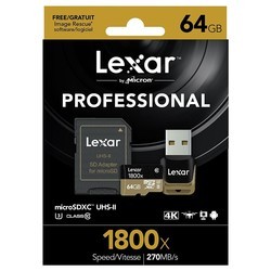 Карта памяти Lexar Professional 1800x microSDXC UHS-II