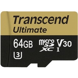 Карта памяти Transcend Ultimate V30 microSDXC Class 10 UHS-I U3 64Gb