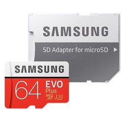 Карта памяти Samsung EVO Plus 100 Mb/s microSDXC UHS-I U3 64Gb
