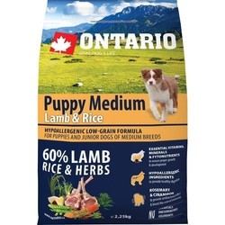 Корм для собак Ontario Puppy Medium Lamb/Rice 2.25 kg
