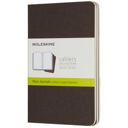 Блокнот Moleskine Set of 3 Plain Cahier Journals Pocket Brown