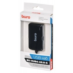 Картридер/USB-хаб Buro BU-HUB4-U3.0-S