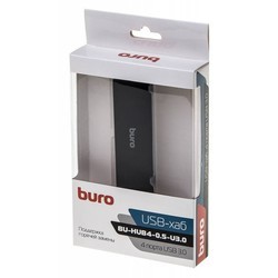 Картридер/USB-хаб Buro BU-HUB4-0.5-U3.0