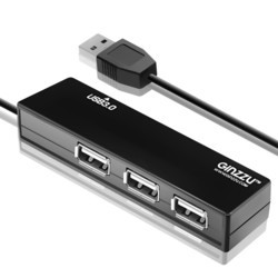 Картридер/USB-хаб Ginzzu GR-334UB