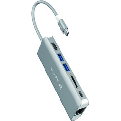 Картридер/USB-хаб ADAM Elements CASA Hub A01 USB 3.1 USB Type C (серебристый)