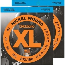 Струны DAddario XL Nickel Wound Bass Twin-Pack 50-105