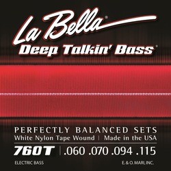 Струны La Bella Deep Talkin' Bass White Nylon Tape 60-115