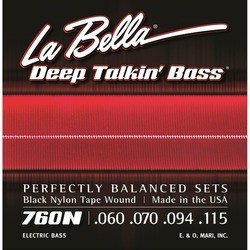 Струны La Bella Deep Talkin' Bass Black Nylon Tape 60-115