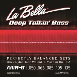 Струны La Bella Deep Talkin' Bass  Black Nylon Tape 5-String 50-135