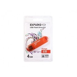 USB Flash (флешка) EXPLOYD 570 4Gb (оранжевый)