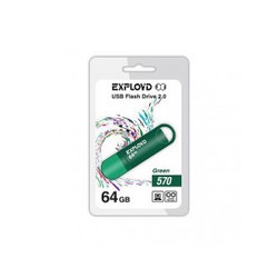 USB Flash (флешка) EXPLOYD 570 64Gb (зеленый)