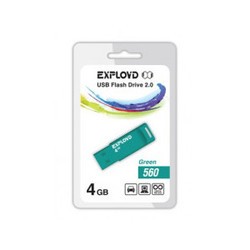 USB Flash (флешка) EXPLOYD 560 4Gb (зеленый)