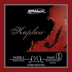 Струны DAddario Kaplan Violin E Strings 4/4 Medium Carbon Steel