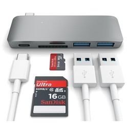 Картридер/USB-хаб Satechi Type-C USB 3.0 Passthrough Hub (серый)