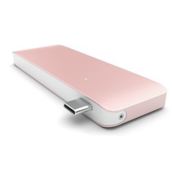 Картридер/USB-хаб Satechi Type-C USB 3.0 Passthrough Hub (розовый)