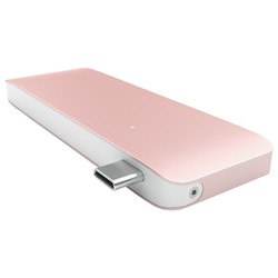 Картридер/USB-хаб Satechi Type-C USB 3.0 Passthrough Hub (розовый)