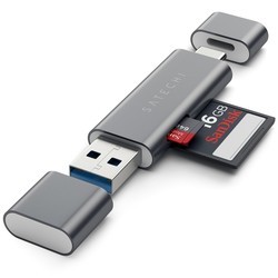 Картридер/USB-хаб Satechi Aluminum Type-C USB 3.0 and Micro/SD Card Reader (серебристый)
