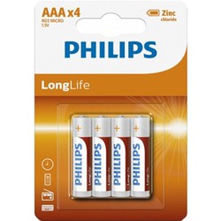 Аккумуляторная батарейка Philips Long Life 4xAAA