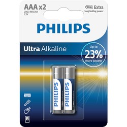 Аккумуляторная батарейка Philips Ultra Alkaline 2xAAA