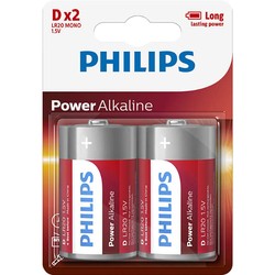 Аккумуляторная батарейка Philips Power Alkaline 2xD