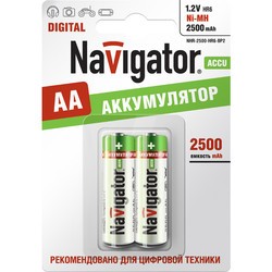 Аккумуляторная батарейка Navigator 2xAA 2500 mAh