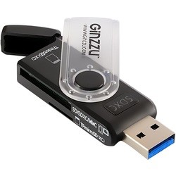 Картридер/USB-хаб Ginzzu GR-322B