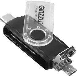Картридер/USB-хаб Ginzzu GR-325B