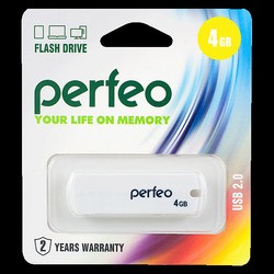 USB Flash (флешка) Perfeo C05 4Gb (белый)
