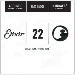 Струны Elixir Acoustic Nanoweb 80/20 Bronze Single 22