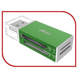Картридер/USB-хаб Ritmix CR-2042 (зеленый)