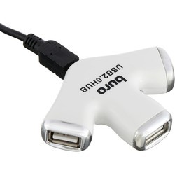 Картридер/USB-хаб Buro BU-HUB3-0.5-U2.0-Paw