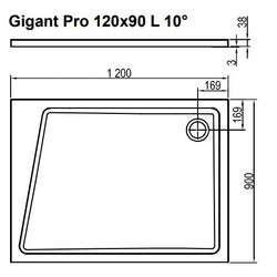 Душевой поддон Ravak Gigant Pro 10° XA05G70101L