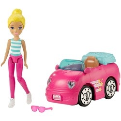 Кукла Barbie On The Go Pink Car FHV77